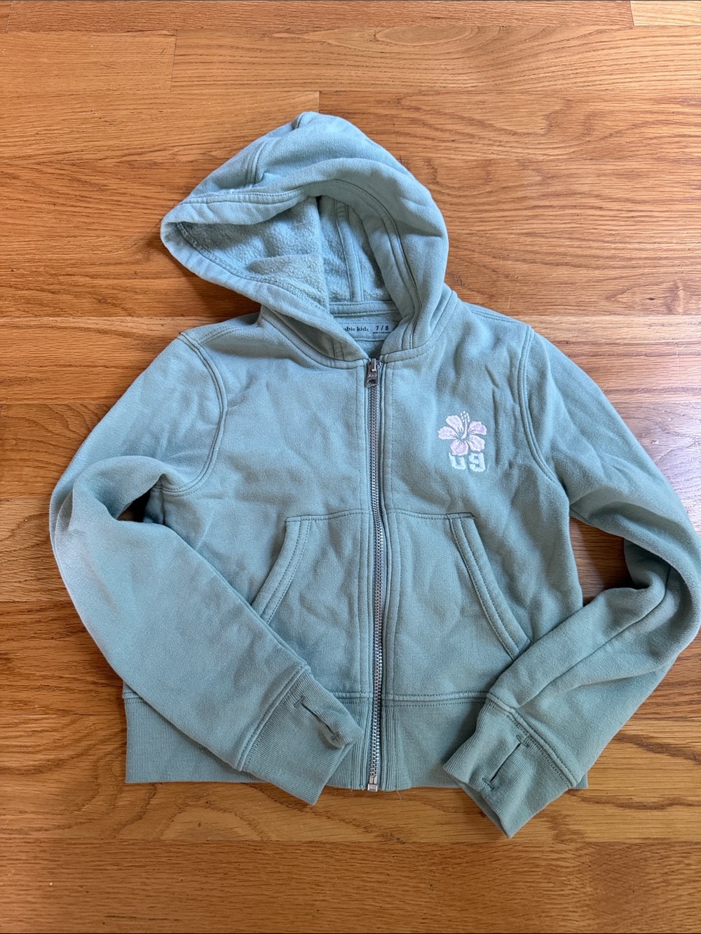 abercrombie kids Sage Green Hooded Zip-Up Sweatshirt